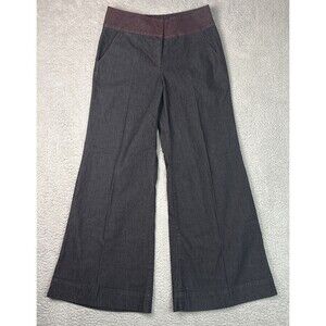 Bisou Bisou Jeans Size 14 Super Wide Leg High Rise Baggy Flare Dark Denim Retro